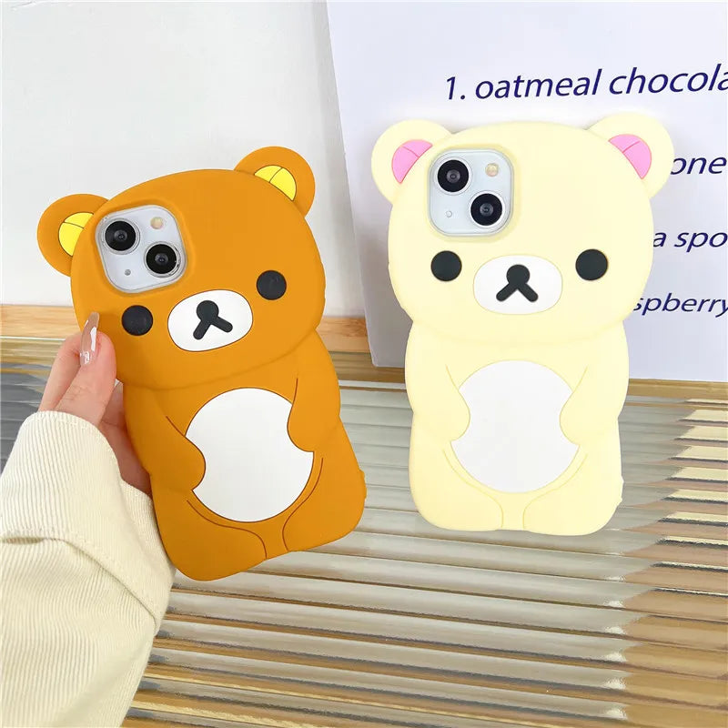 Cartoon Animal Bear Cute Soft Silicone Case