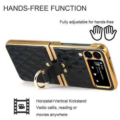 Luxury Diamond Air Cushion Leather Case for Galaxy Z Flip