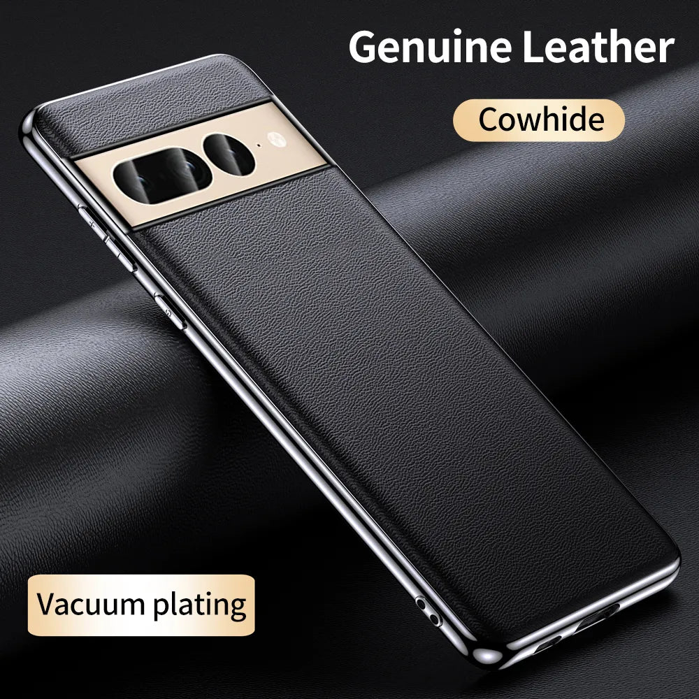 Luxury Genuine Cowhide Leather Case for Google Pixel