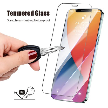 6 Pcs 2 in 1 Tempered Glass for iPhone