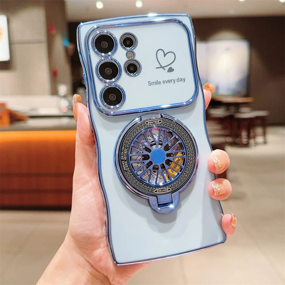 Gyroscope Rotating Bracket Wave Frame Case for Samsung