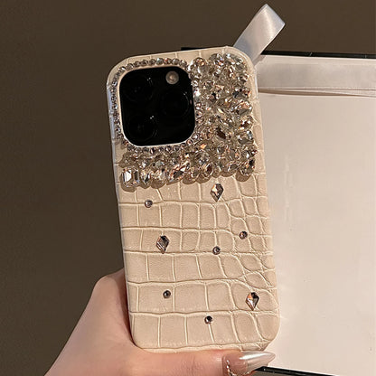 Premium Rhinestone Leather Phone Case For iPhone