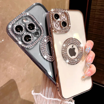 Luxury Glitter Rhinestone Transparent Case For iPhone