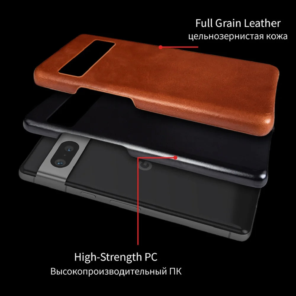 Oil Wax Genuine Leather Case For Google Pixel