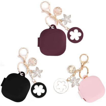 Cute Silicone Galaxy Buds Case For with Bling Keychain