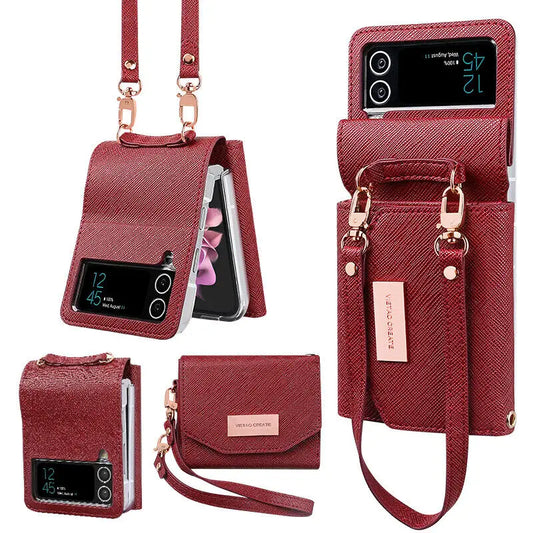 Luxury Leather Wallet Card Holder Case For Samsung