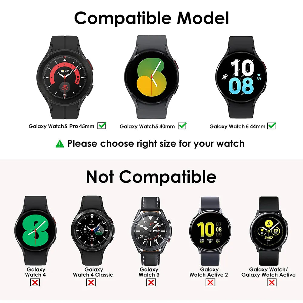 1 Pc Tempered Glass + Case for Galaxy Watch 5/5 Pro