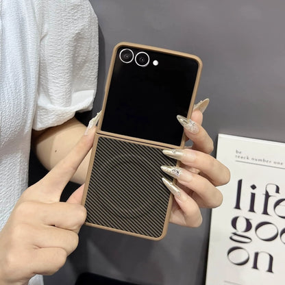 Carbon Fiber Textured Magnetic Phone Case for Samsung Z Flip