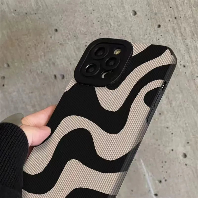 Fashion Zebra Stripe Black White Phone Case For iPhone