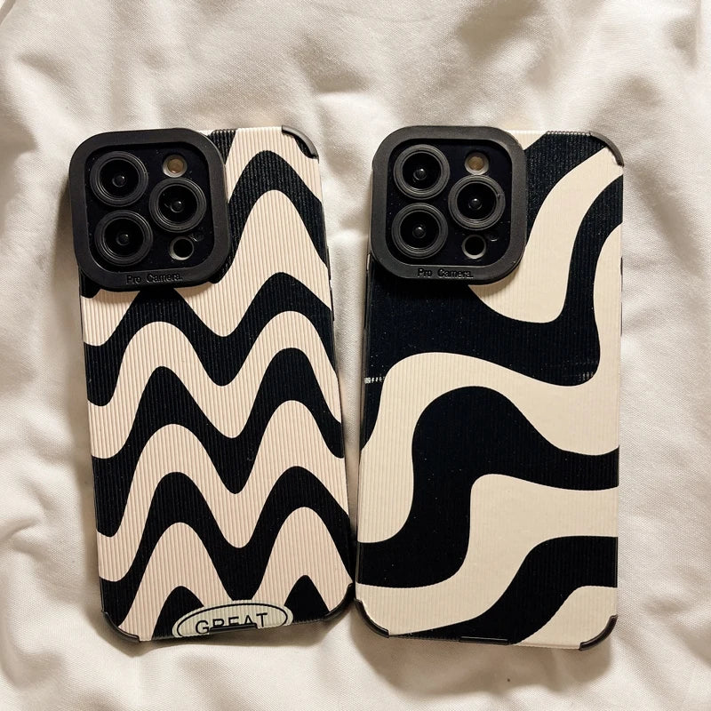 Fashion Zebra Stripe Black White Phone Case For iPhone