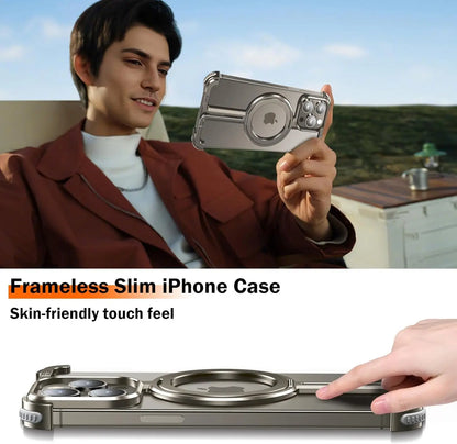 Natural Titanium Frameless Phone Case For iPhone