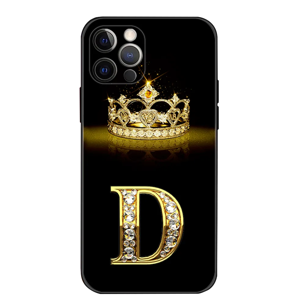 Luxury Diamond Crown Letter Case For iPhone