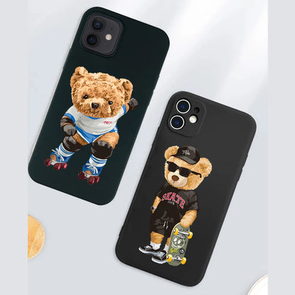 Teddy Bear Cartoon Frosted Case for iPhone