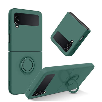 Colored Ring Holder Bracket Case For Galaxy Z Flip