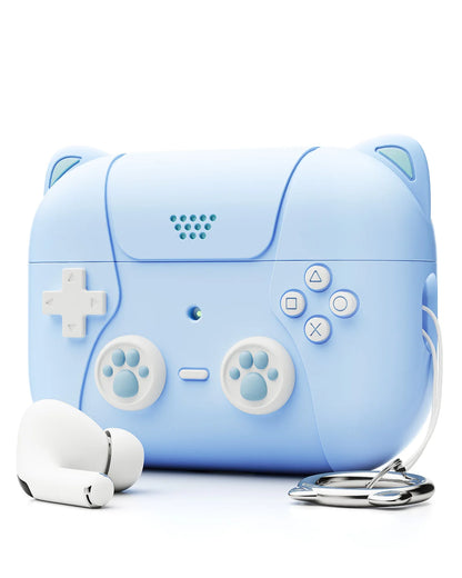 3D Game Player Design with Keychain Silicone Case For Airpods