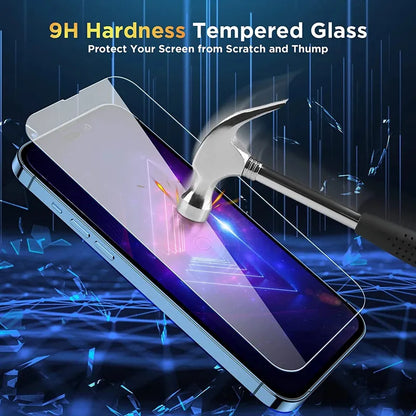 6 Pcs Tempered Glass for IPhone with Camera Lens Protector