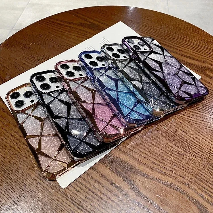 Glitter Bling 3D Cube Diamond Marble iphone Case