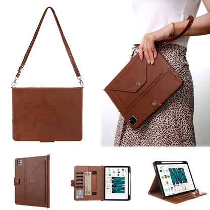 Fashion PU Leather Case with Pen Holder Strap & Card Holder