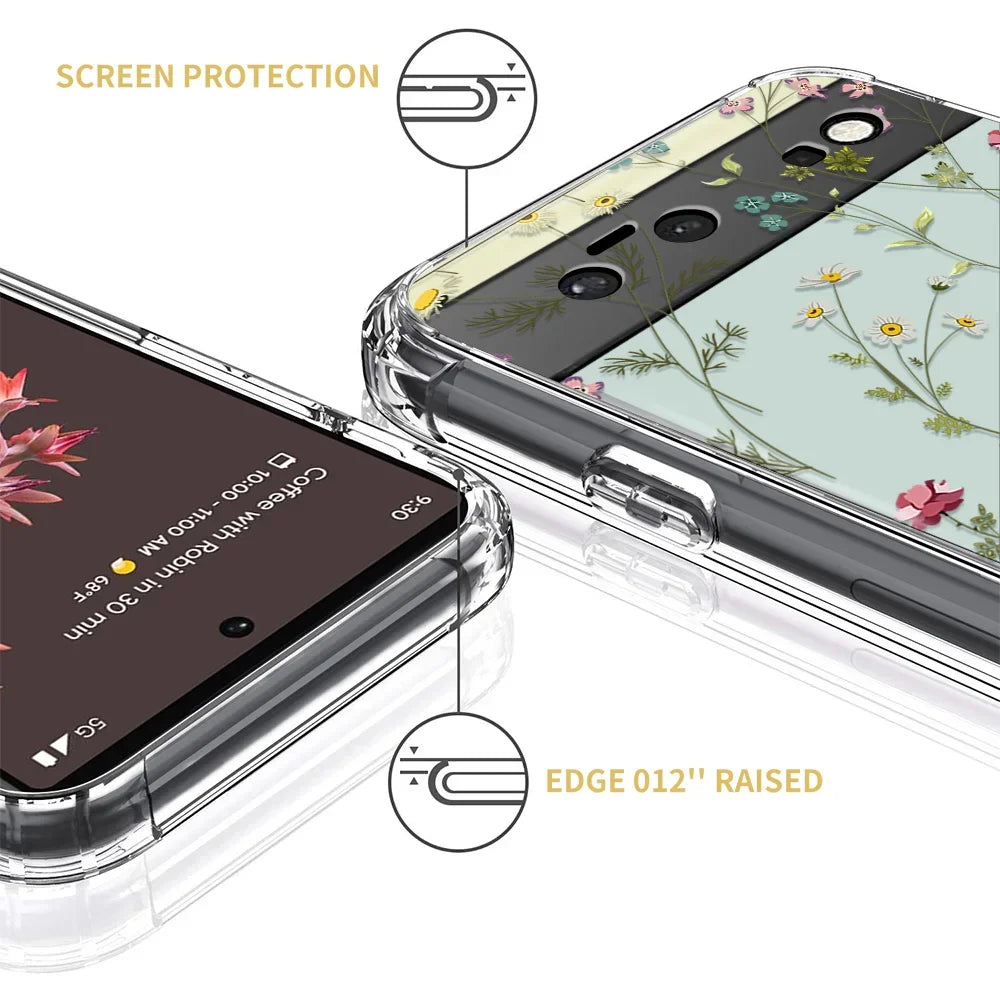 Printed Flower Transparent Case for Google Pixel