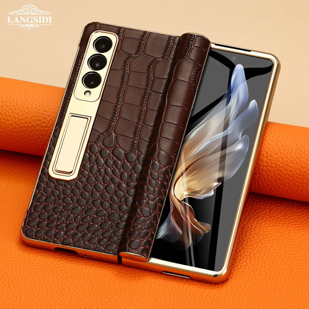 Genuine Leather Phone Case for Galaxy Z Fold