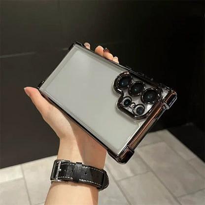 Plating Shockproof Transparent Soft Case For Samsung