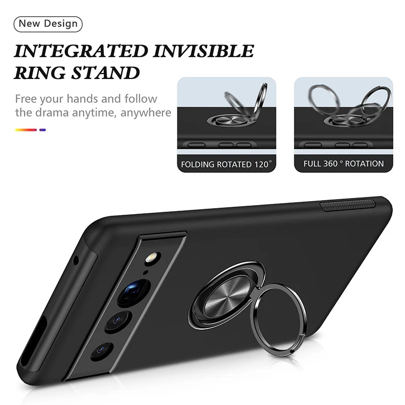 Heavy Duty Armor Case For Google Pixel with Metal Ring