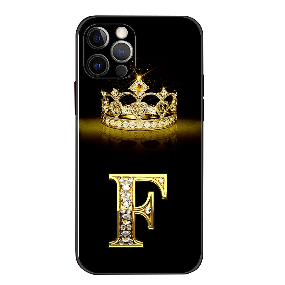 Luxury Diamond Crown Letter Case For iPhone