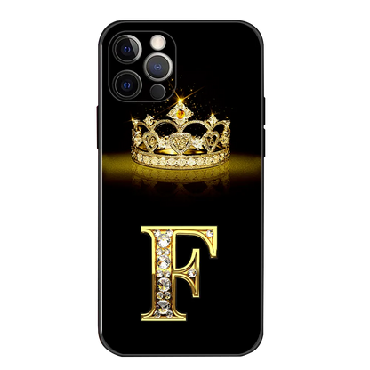 Luxury Diamond Crown Letter Case For iPhone