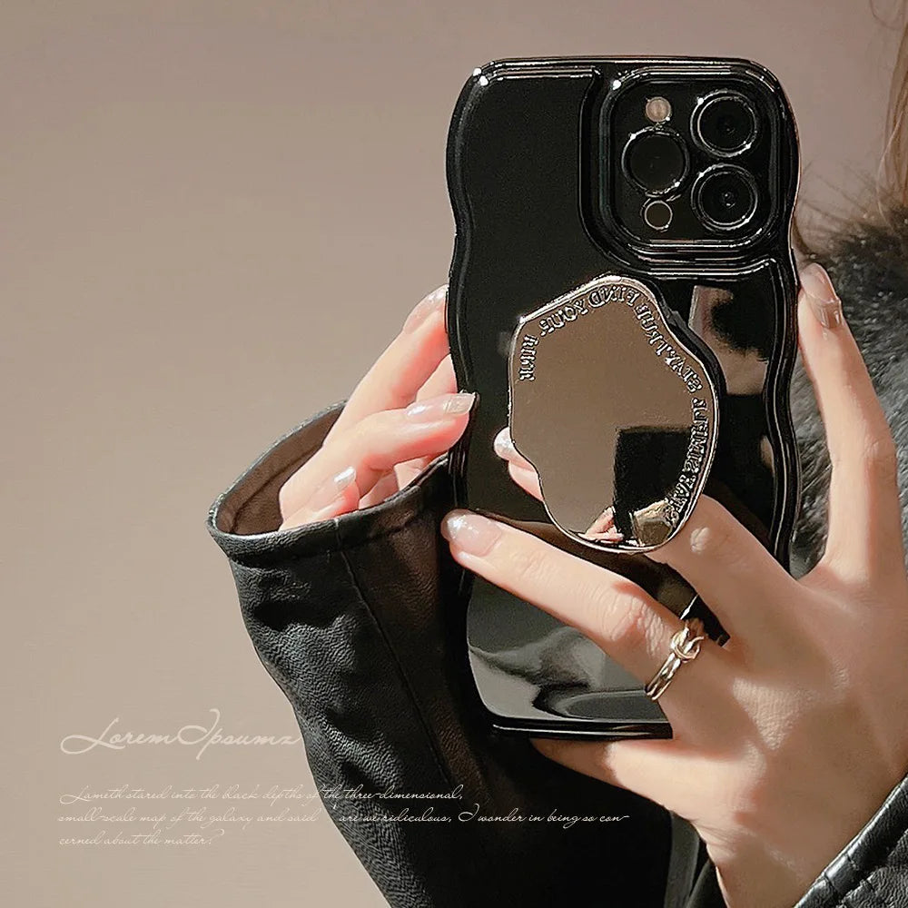 iPhone Luxury Solid Silicone Case With Metal Holder