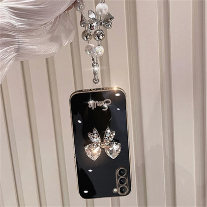 Luxury Plating Diamond Bow Wrist Chain Case