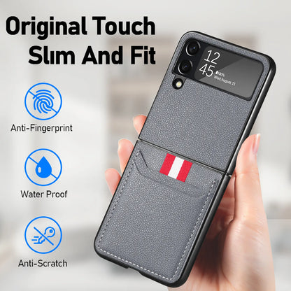 Slim Leather Card Holder Case for Samsung Galaxy Z Flip
