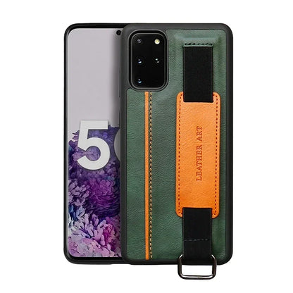 PU Leather Wristband Strap Card Holder Case for Samsung