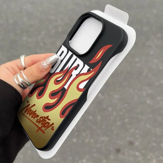 Graffiti Flame English Burn Matte Soft  Case  For iPhone