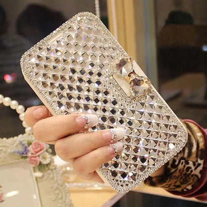 Luxury Diamonds Leather Phone Case For Samsung Galaxy