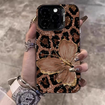 Luxury Butterfly Leopard Print  Phone Case For iPhone