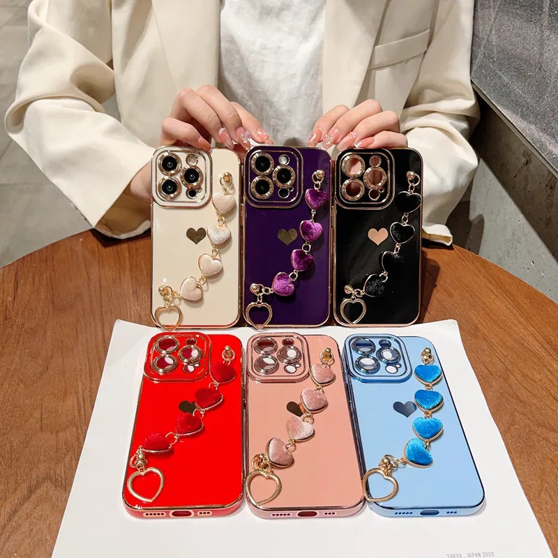 Luxury Heart Bracelet Phone Case For iPhone