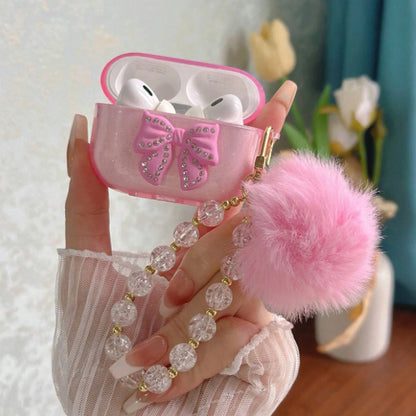 Cute Glitter Bow knot Crystal Case For Airpods
