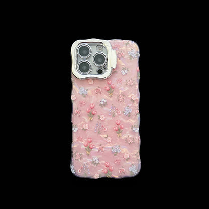 Chic Tulips Pattern Waving Frame Phone Case for iPhone