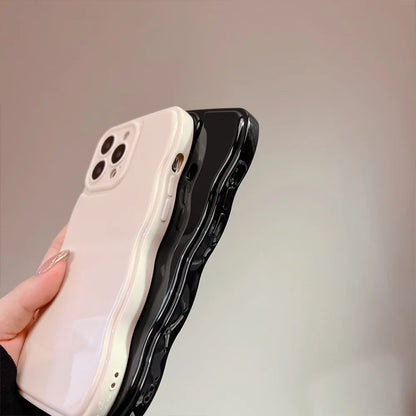 Soft Solid Color Curly Wavy Phone Case