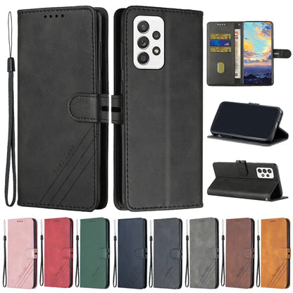 Leather Wallet Flip Phone Cases for Samsung Galaxy