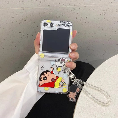 Funny Cartoons Case with Lanyard Galaxy Z Flip