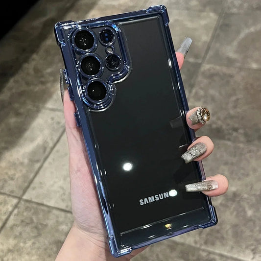 Plating Shockproof Transparent Soft Case For Samsung