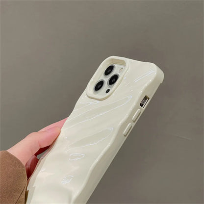 Luxury Silk Pattern Wavy Phone Case For iPhone