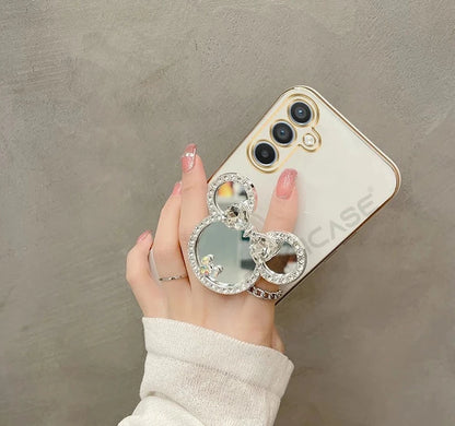 Glitter Mirror Holder Case For Samsung Galaxy