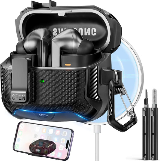 Secure Lock Clip Case for Samsung Buds with Cleaning kit