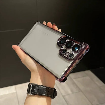 Plating Shockproof Transparent Soft Case For Samsung