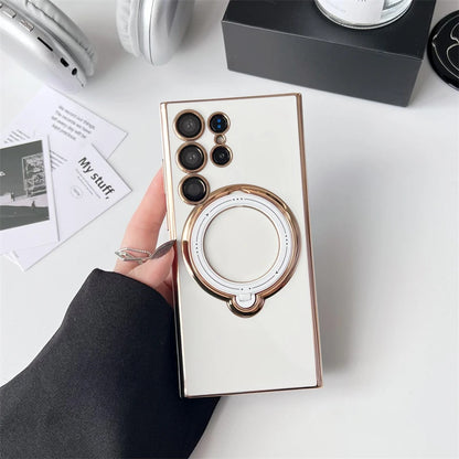 Luxury Rotate Magnetic Bracket Magsafe Case For Samsung