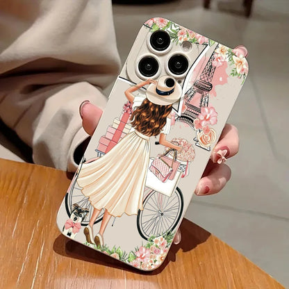 Flower Girl Pattern Decoration Phone Case for iPhone