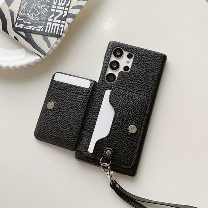 Luxury Lanyard Wallet Case For Samsung