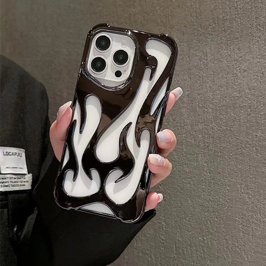 Smooth Plating hollow flame cooling soft phone case for iPhone